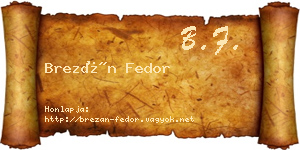 Brezán Fedor névjegykártya